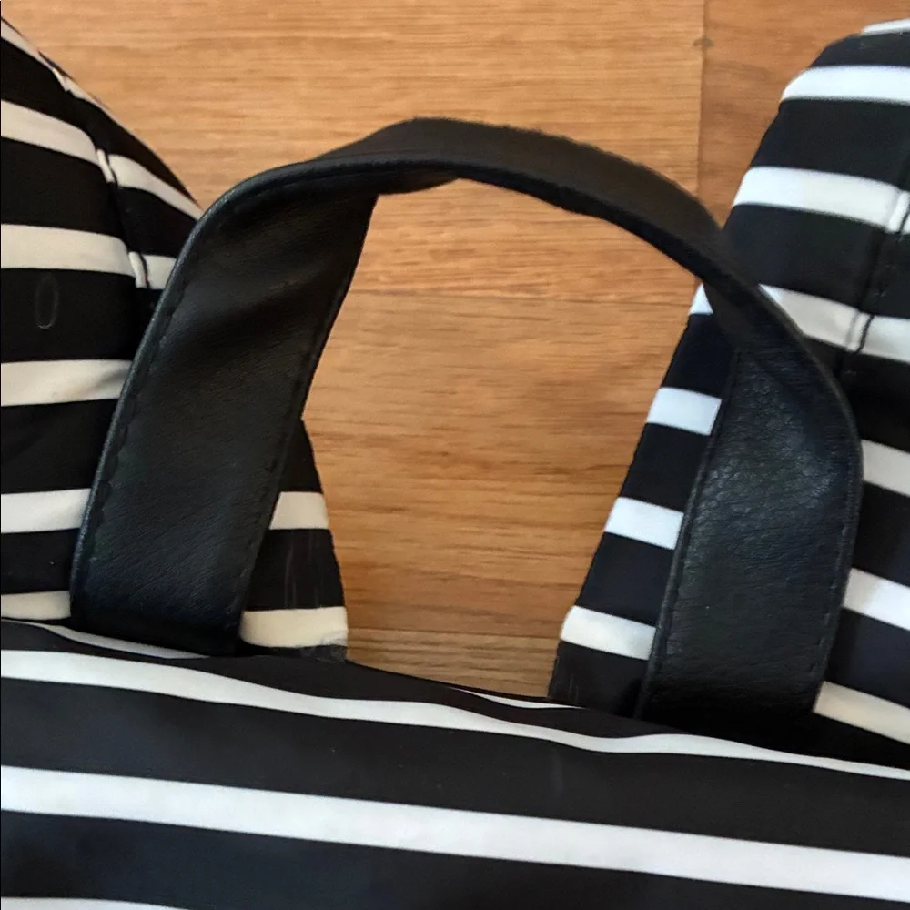 Striped Black and White Backpack